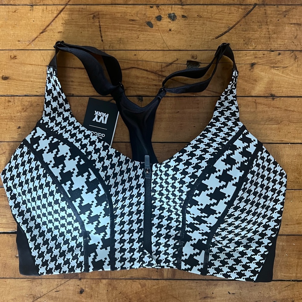 NWT Ivy Park Houndstooth Zip Sports Bra